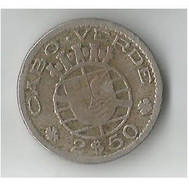 CAP VERT  2.50  ESCUDOS 1953  ARGENT - Cap Vert