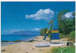 1417 - USA - Hawaii , Maui , Wailea Beach , Segelboot - Gelaufen 1993 - Maui