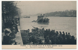 CPA - PARIS - Inondations De 1910 - La Grande Crue De La Seine - Port De La Conférence (Publicité Bouillon Kub) - Inondations De 1910