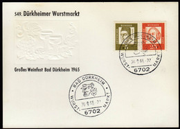 Germany Bad Durkheim 1965 / 549. Dürkheimer Wurstmarkt, Grosses Weinfest, Dürkheim Sausage Market, Large Wine Festival - Covers & Documents