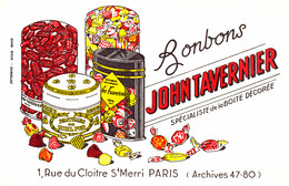 BU 2059 /   BUVARD-   BONBONS JOHN TAVERNIER    (21,00 Cm X 13,50 Cm ) - Sucreries & Gâteaux