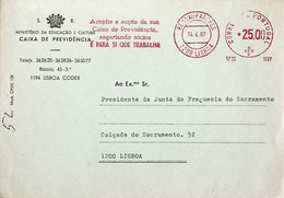 1987 Portugal Franquia Mecânica Da Caixa De Previdência Do Ministério Da Educação - Franking Machines (EMA)