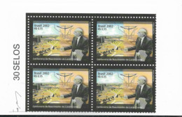 BRAZIL BRASIL 2002 LUCIO COSTA 100 ANNIVERSARY OF BIRTH BLOCK OF FOUR MI 3222 SC 2836 - Andere & Zonder Classificatie