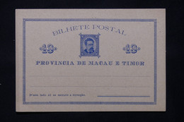 MACAO ET TIMOR - Entier Postal, Non Circulé - L 79973 - Altri & Non Classificati