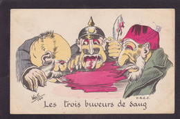 CPA Turquie Satirique Caricature écrite Balkans Arménie Abdul Hamid Kaiser - Turkey