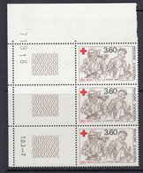 Andorra Fr. 1989 Red Cross  1v (strip Of 3, Corner) ** Mnh (51020A) - Used Stamps
