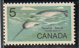 CANADA - Mammifère Marin, Narval - Scott N° 480 - MNH - 1968 - Other & Unclassified