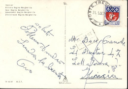 Blason Paris YT 1354 B France CAD + CP Italie CAD Poste Trevio 31 5 1967 CP Quai Regina Margherita Trevise - 1961-....