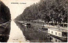 Canaux - Péniches : 21 : Auxonne : Le Canal - Chiatte, Barconi