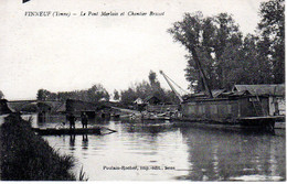 Canaux - Péniches : 89 : Vinneuf : Le Pont Morlaix Et Chantier Brissot - Chiatte, Barconi