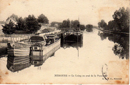 Canaux - Péniches : 77 : Nemours : Le Loing En Aval De La Passerelle - Houseboats