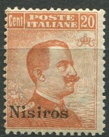 EGEO NISIRO 1917  20 C.ARANCIO SASSONE N.9 ** MNH - Egée (Nisiro)