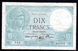 554-France Billet De 10 Francs 1941 PD Q82525 - 10 F 1916-1942 ''Minerve''