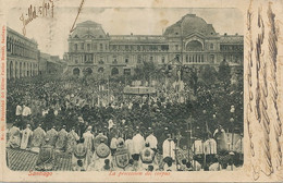 Santiago  La Procesion Del Corpus  Carlos Brandt . P. Used To Vittel Palace  Vertical Crease - Chili