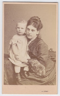 RARE Antique Photo - CDV - J. Lowi - Vienna/ Wien - Austria / Osterreich - Mother And Child - Old (before 1900)