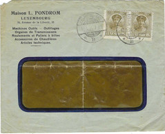 1924 / Enveloppe Commerciale PONDROM / Machines Outils / Cachet Luxembourg Gare / Flamme Besançon Verso ( Foire Expo) - Luxembourg