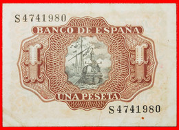 • ALVARO DE BAZAN (1526-1588): SPAIN ★ 1 PESETA 1953 SHIP CRISP! LOW START ★ NO RESERVE! - 1-2 Peseten