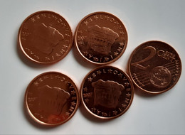 SLOVENIA 2 Cent 2007 UNC 5 Pieces From Roll - Slovenia