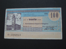 ITALIE - 100 Cento Lire - La Banca Popolare Di Bergamo  **** EN ACHAT IMMEDIAT **** - 50 Lire