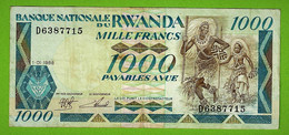 RWANDA / 1000 FRANCS / 01 JANVIER 1988 - Rwanda