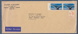 Canada Enveloppe 2 Timbres 1977 Par Avion Vers Bordeaux - Brieven En Documenten