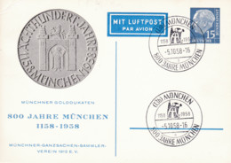 BRD, PP 009 C2/002a, Heuss 15, 800 Jahre München, GOLDDUKATEN - Postales Privados - Usados