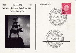 BRD, PP 019 C2/001, Heuss Med.20, Die Bremer Stadtmusikanten. - Postales Privados - Usados