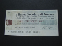 ITALIE - 100 Cento Lire - La Banca Popolare Di Novara **** EN ACHAT IMMEDIAT **** - Other & Unclassified