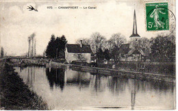 Canaux - Péniches : 58 : Champvert : Le Canal - Binnenschepen