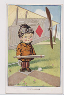 Vintage Pc Ace Of Diamonds Boy With Baseball And Aircraft Product Of House Of Art Pubs N.Y. Number 896 - 1919-1938: Entre Guerres