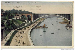 NEW YORK CITY ; Pc 1923 - The Speedway Along Harlem River And Washington Bridge (Brücke, Pont) , New York - Stadien & Sportanlagen