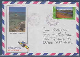 Nouvelles Calédonie Et Dépendances Paysage Du Sud N°526 Nouméa 30.10.87 Illustration Rocher à La Voile Et Anse Vata - Storia Postale