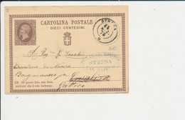 C1 CARTOLINA POSTALE DA STRESA PER BORGO VERCELLI 15-6-1875 - Entiers Postaux