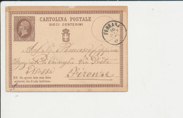 C1 CARTOLINA POSTALE DA FERRARA PER FIRENZE 16-10-1874 - Entero Postal