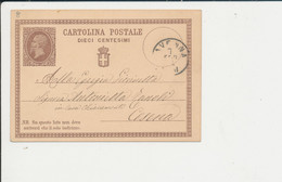 C1 CARTOLINA POSTALE DA RAVENNA PER CESENA 7-2-1874 - Entero Postal