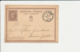 C1 CARTOLINA POSTALE DA PALERMO PER LECARA FRIDDI 9-3-1875 - Entero Postal