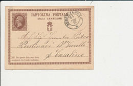 C1 CARTOLINA POSTALE DA BORGOMANERO(NOVARA) PER CASALINO 24-8-1877 - Entero Postal