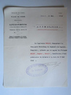 1940 ATTESTATION SAPEURS POMPIERS Capitaine BESLAY Commandant La Compagnie Hors-Rang Sapeur 2e Classe MOLIN PERMISSION - Pompiers