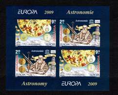 ROMANIA 1832e, 2009,  EUROPA 2009 Stamps - Astronomy, Pair Of Blocks Of 2 Series - Otros & Sin Clasificación