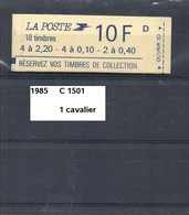 Variété Carnet De 1985 Neuf** Y&T N° C 1501 1 Cavalier - Libretti