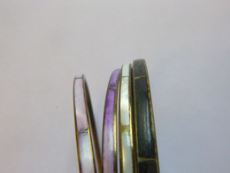 4 Bracalets Jonc Laiton Et Nacre - Violet, Blanc Et Noir - Bracelets