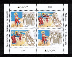 ROMANIA 2021, 2014, EUROPA 2014 –NATIONAL MUSICAL INSTRUMENTS, Block Of Four Stamps (2 Sets) - Otros & Sin Clasificación