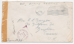 WW2 - 1943 - APO 700 ORAN ALGERIE US ARMY POSTAL OFFICE En FRANCHISE Sur Lettre CENSORED EXAMINER 2166 > SUSSEX - Seconda Guerra Mondiale