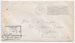 WW2 - 1943 MAY 29 - APO 700 ORAN ALGERIE US ARMY POSTAL OFFICE En FRANCHISE Sur Lettre CENSORED EXAMINER 09297 > SUSSEX - 2. Weltkrieg