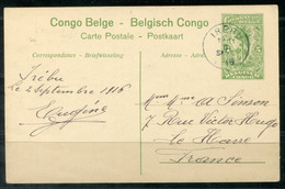 F0713 - BELGISCH-KONGO - Ganzsachen-Bildpostkarte (Bild Boma) Von Irube Nach Le Havre - Cartas & Documentos