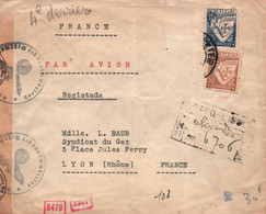 BELLE LETTRE RECOMMANDEE PORTUGAL / AVEC CENSURE   AVEC AIGLE NAZI  / 1942 / - Storia Postale