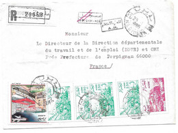 1995 MEDIOUNA (ALGERIE) REC 26653 AVEC AR POUR PERPIGNAN (66) SUR ENVELOPPE - Algerije (1962-...)