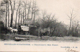 Bruxelles Schaerbeek  Blanchisserie Mon Plaisir   Attelage Circulé Dans Une Enveloppe - Schaarbeek - Schaerbeek