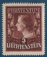 Liechtenstein N°267** 3 Fr Princesse Georgine TTB - Neufs