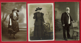 3 Cartes Photos De Portraits Vers 1920 - Anonyme Personen